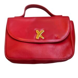Chic Red Leather Shoulder Bag